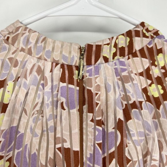 Kate Spade Dress Floral Print Exotic Bloom Burnout V Neck Sleeveless Midi - Picture 12 of 12